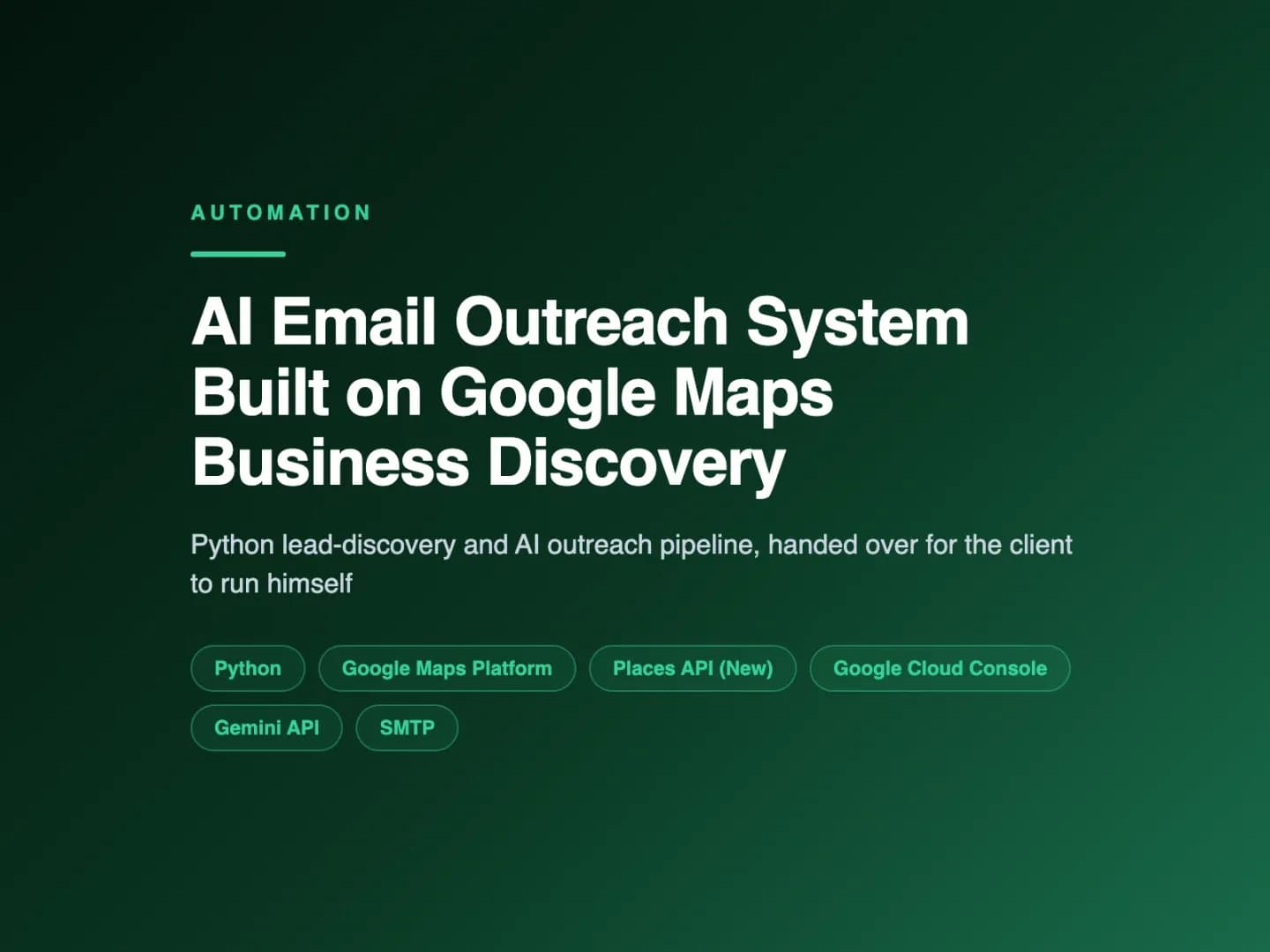 AI Email Outreach System Built on Google Maps Business Discovery — image 1