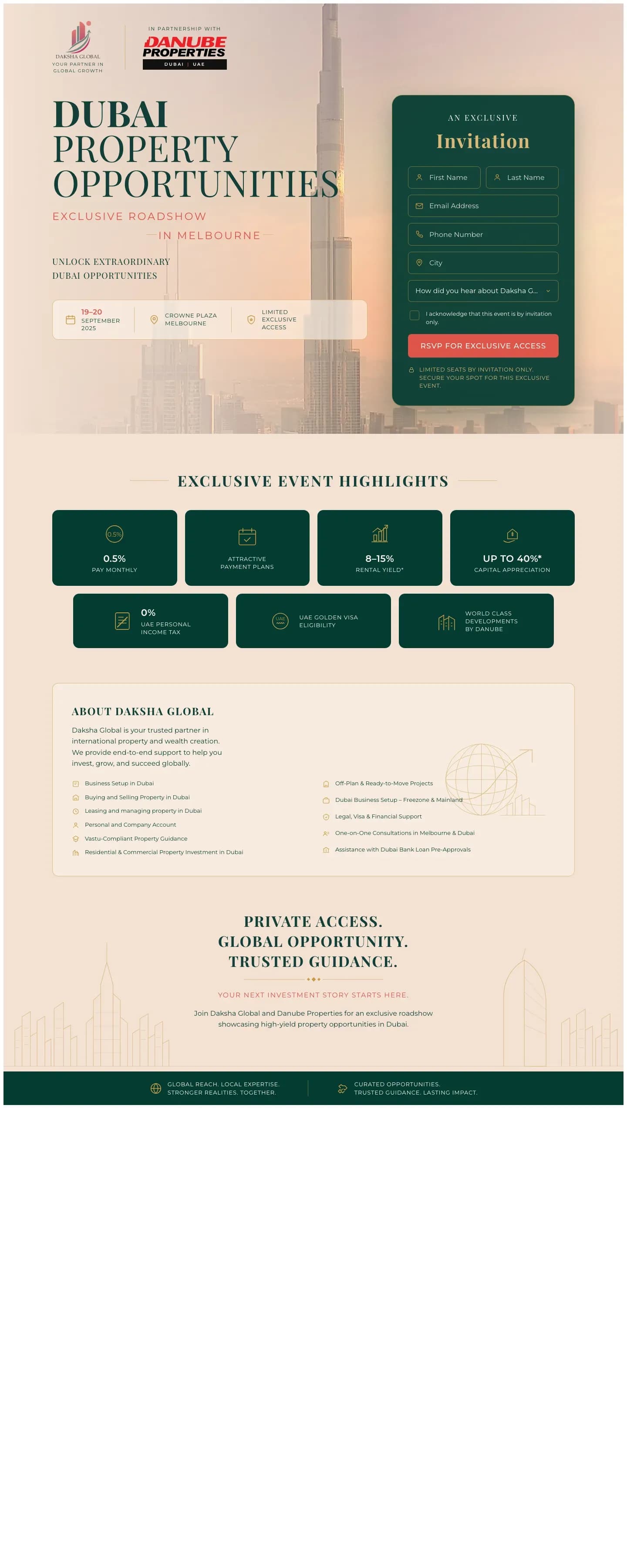 Dubai Property Roadshow Landing Page Rebuilt from a Flattened Design Image — image 3