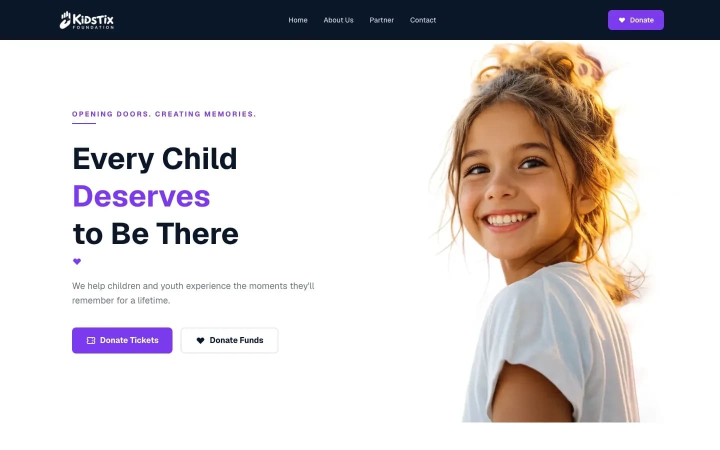 KidsTix — A Ticket-Donation Platform for a Children's Charity — image 1
