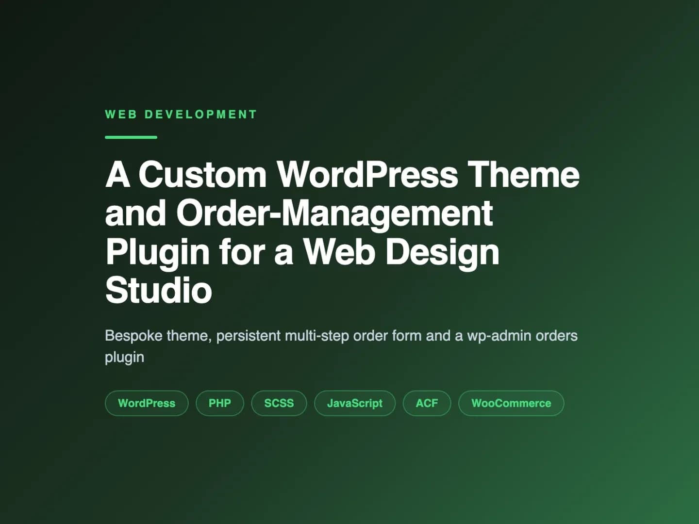 A Custom WordPress Theme and Order-Management Plugin for a Web Design Studio — image 2