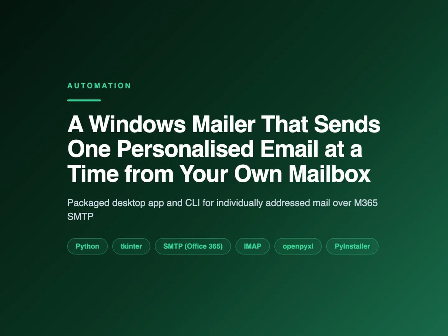 A Windows Mailer That Sends One Personalised Email at a Time from Your Own Mailbox — image 1