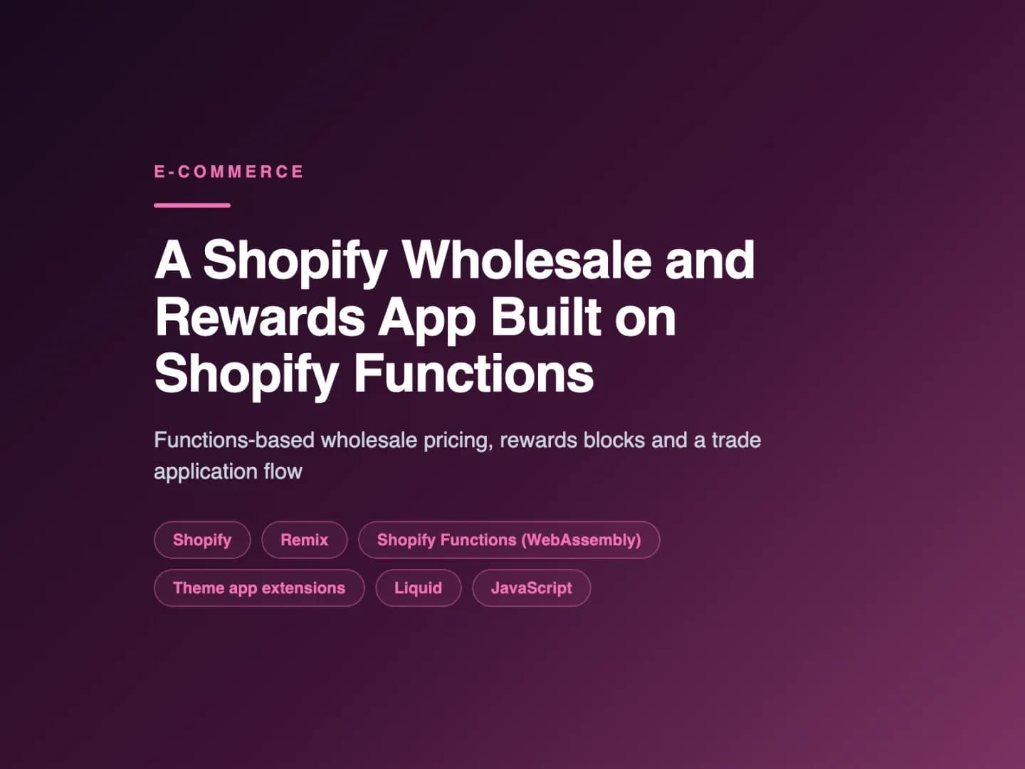 A Shopify Wholesale and Rewards App Built on Shopify Functions — image 1