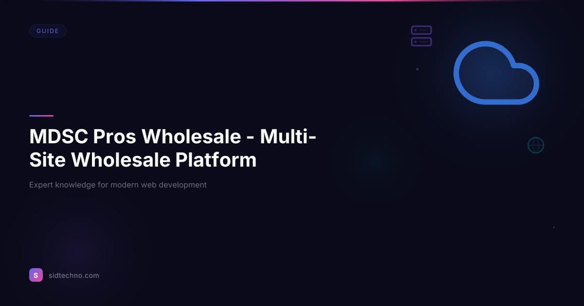 MDSC Pros Wholesale — project screenshot