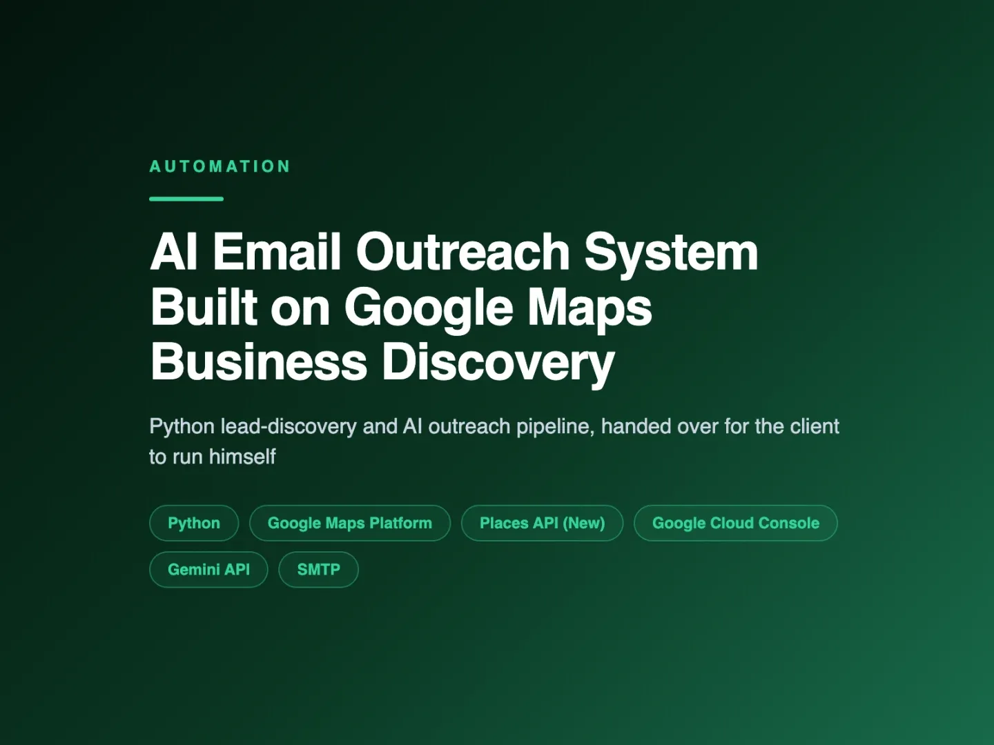 AI Email Outreach System Built on Google Maps Business Discovery