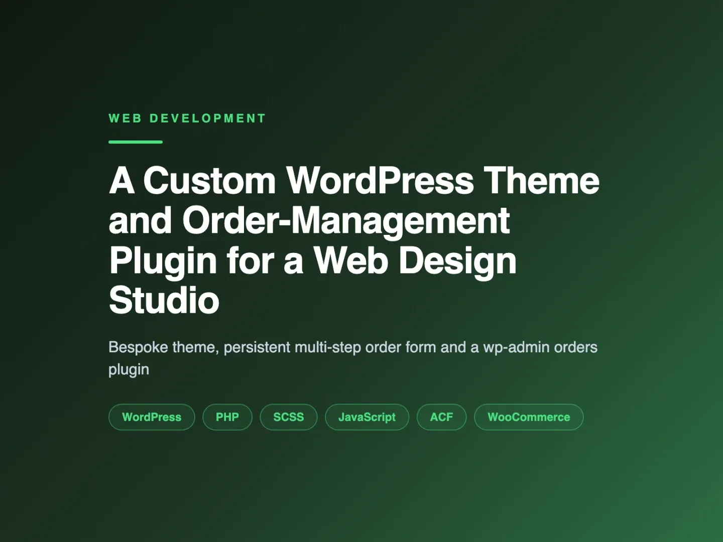A Custom WordPress Theme and Order-Management Plugin for a Web Design Studio — image 1