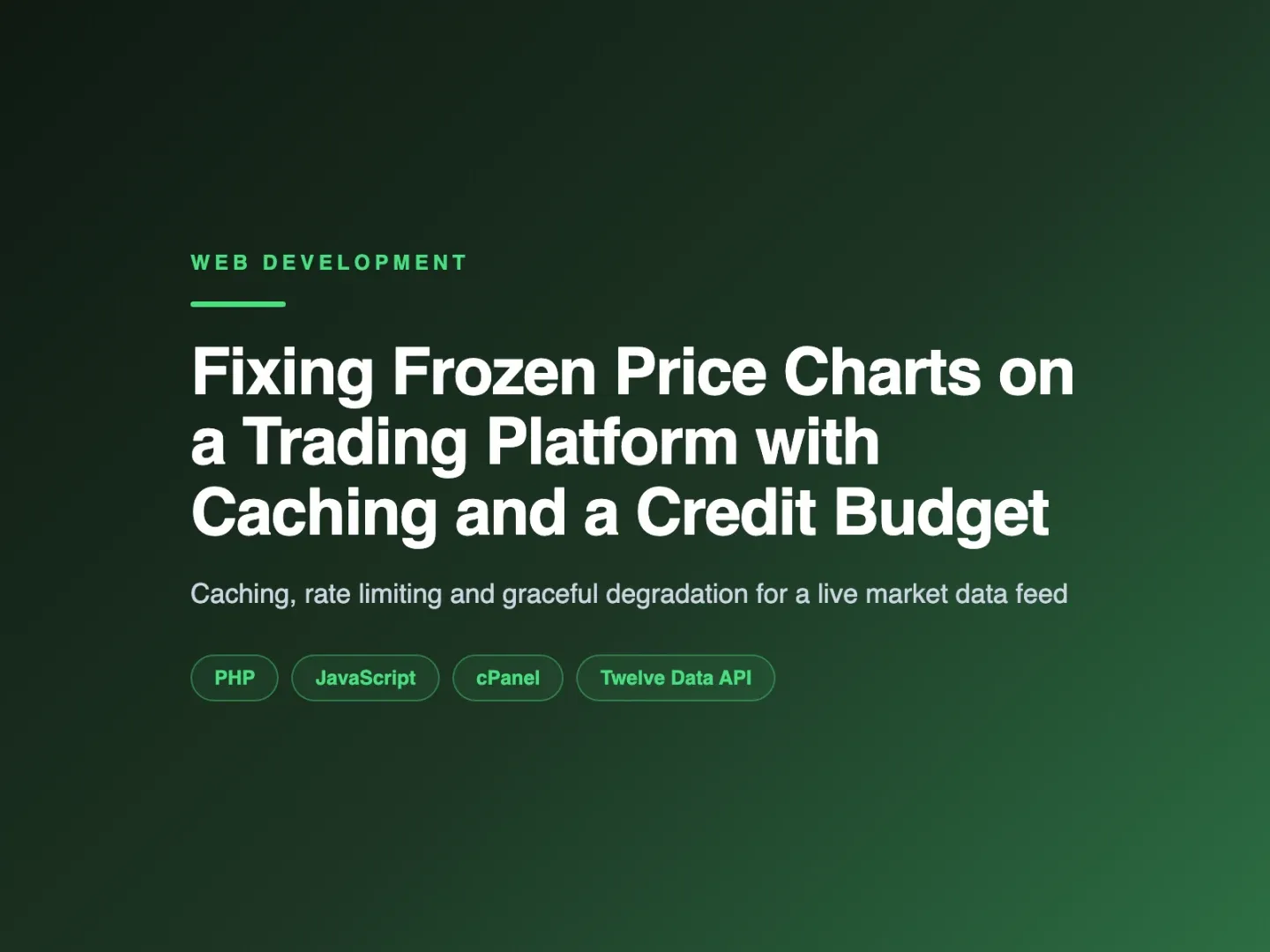 Fixing Frozen Price Charts on a Trading Platform with Caching and a Credit Budget